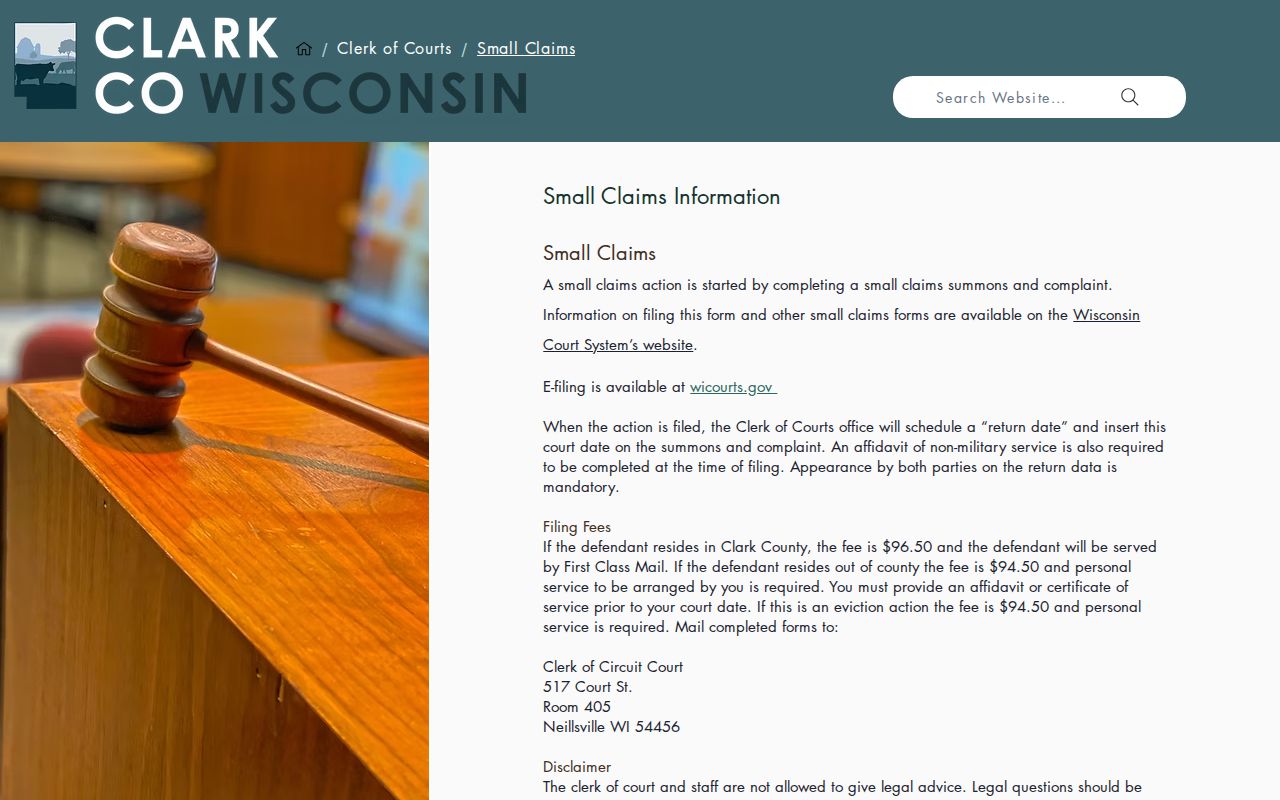 Clark County civil court docket small claims instructions