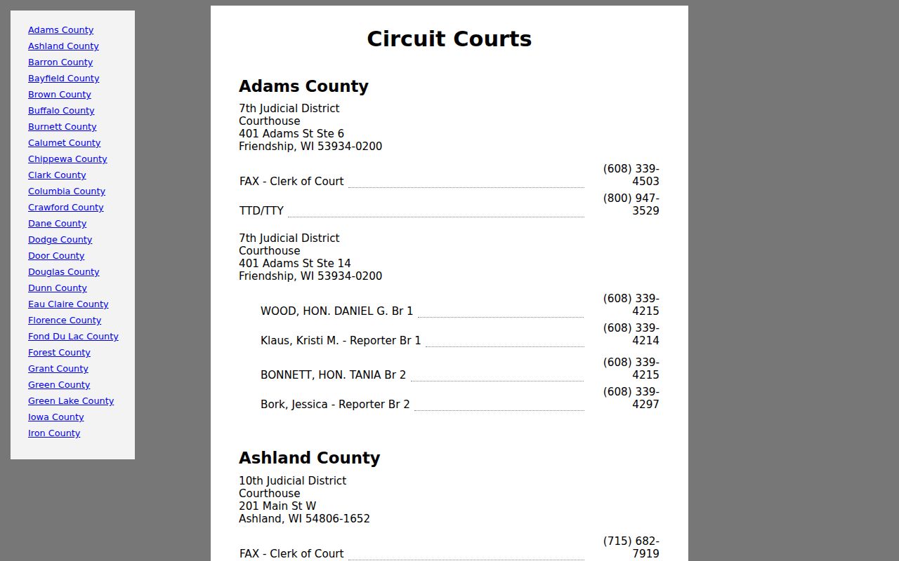 Clark County court schedule branch directory